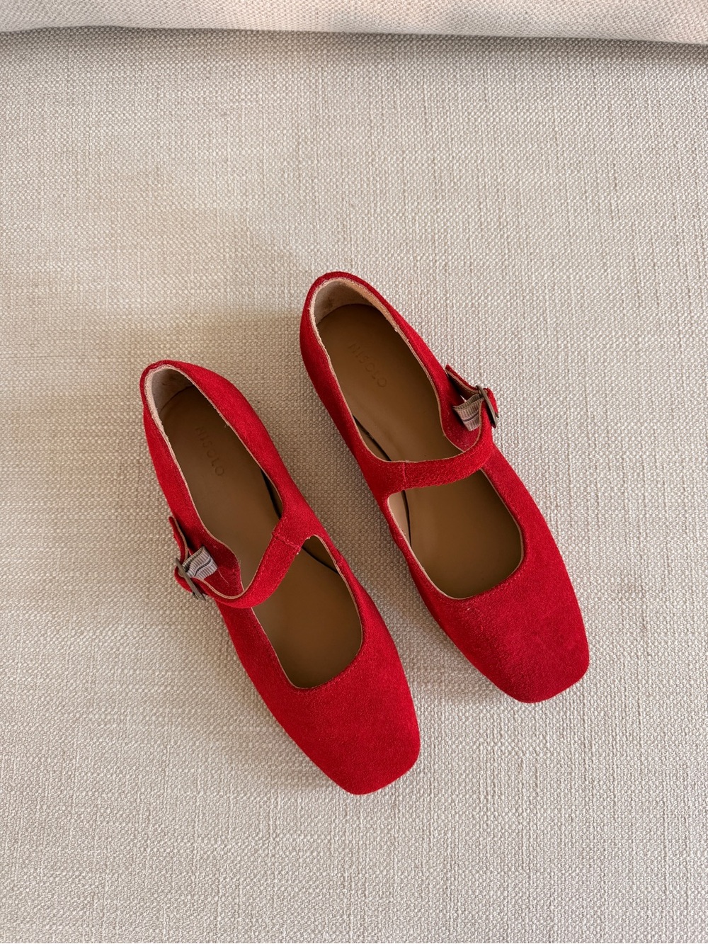 Nisolo Women’s Red Suede Mary Jane Flats 7